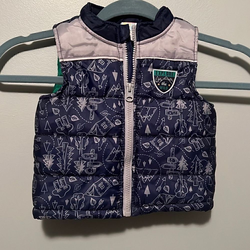 Healthtex Baby Boy Full Zip Adventure Printed Puffer Vest 18Mos